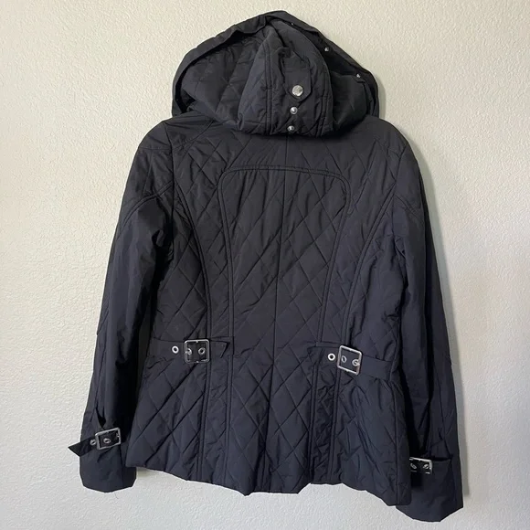 Bogner Black Quilted Ski Jacket With Detachable Hood Women's Size S - Picture 11 of 16